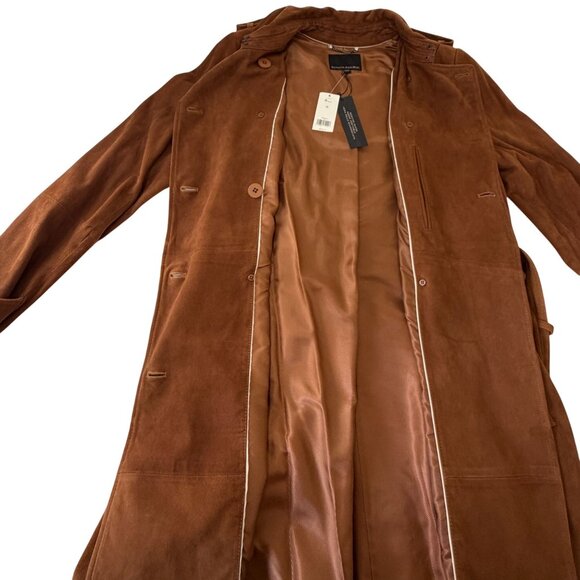 Banana Republic Womens Brown Suede Double-Breasted Trench Coat M NWT MSRP $698 - Picture 6 of 15